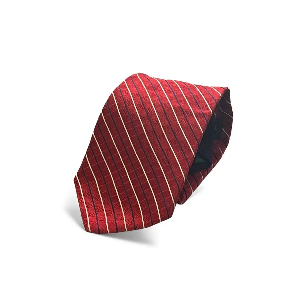 Tommy Hilfiger 100% Silk Tie 58x3.5 Red White‎ Blue Made In USA
